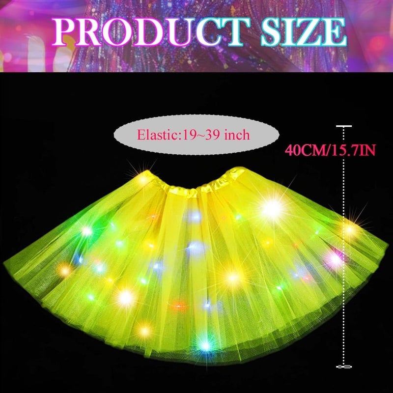 Nicute Light Up Tutu Led Layered Tulle Tutus Skirt for Women - Image 5